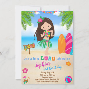 Luau zum Geburtstag Einladung Tropisches Party