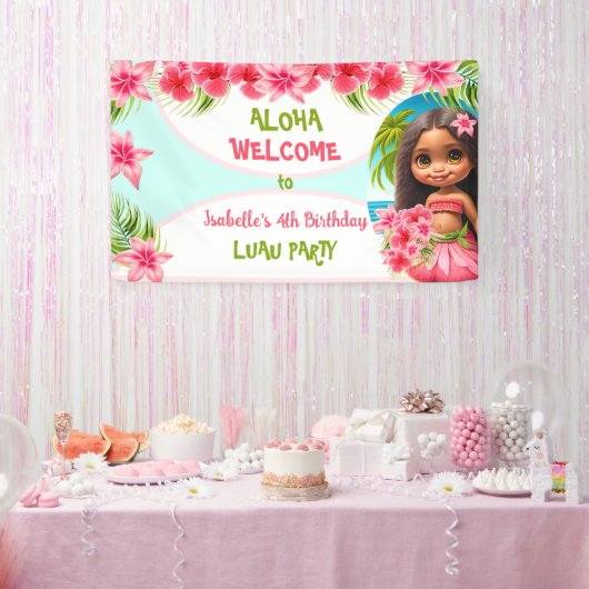 Luau zum Geburtstag Einladung Tropisches Party Banner (Party)