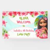 Luau zum Geburtstag Einladung Tropisches Party Banner (Horizontal)