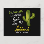 Lubbock Cactus Funny Retro Postkarte (Vorderseite)