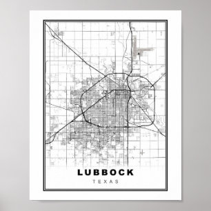 Lubbock Karte Poster