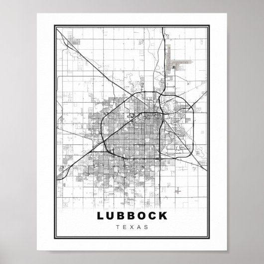 Lubbock Map Poster (Vorne)
