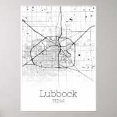 Lubbock Map - Texas - City Map Poster (Vorne)