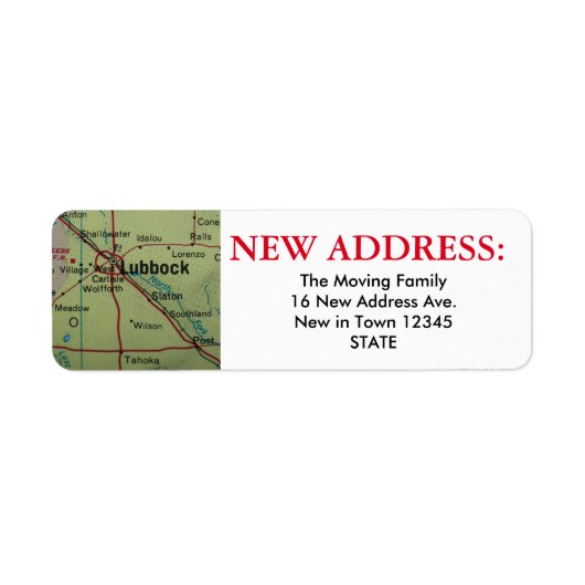 Lubbock New Address Label (Vorne)
