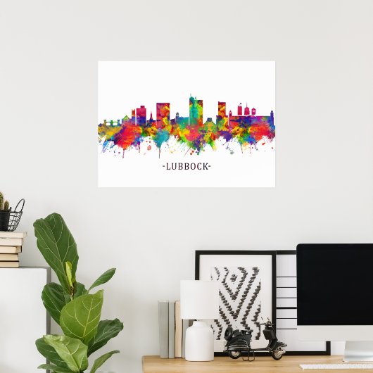 Lubbock Skyline Poster (Heimbüro)