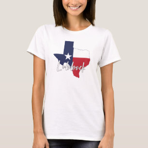 Lubbock, Texas Flag Karte Frauen weiß T-Shirt