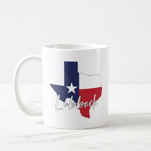 Lubbock, Texas Flag Map Kaffeetasse (Links)