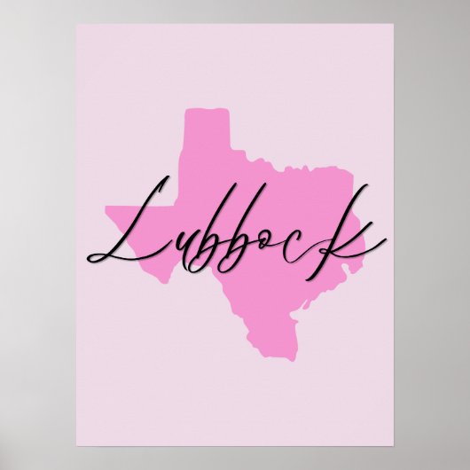 Lubbock Texas Rosa Poster (Vorne)