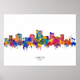 Lubbock Texas Skyline Poster