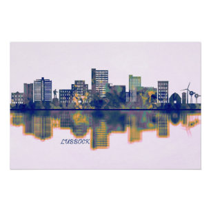 Lubbock Texas Skyline Poster
