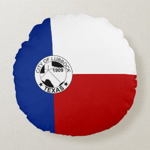 Lubbock (Texas) Stadt-Flagge Rundes Kissen