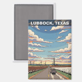 Lubbock Texas Travel Magnet (Vorderseite/Rückseite)