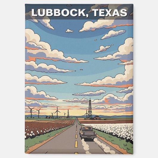 Lubbock Texas Travel Magnet (Vorderseite)