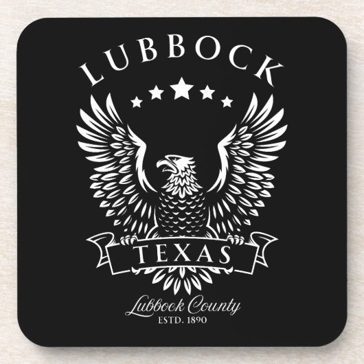 Lubbock Texas Vintag Eagle Getränkeuntersetzer (Vorderseite)
