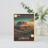 Lubbock, Texas | VINTAG Postkarte (Stehend Vorderseite)
