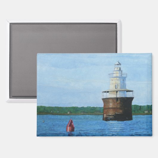 Lubec Channel Leuchtturm Gemälde Magnet (Vorderseite/Rückseite)