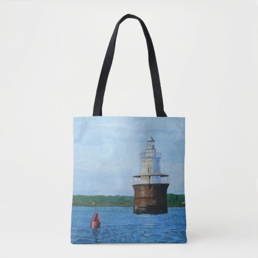 Lubec Channel Leuchtturm Gemälde Tasche (Vorderseite)