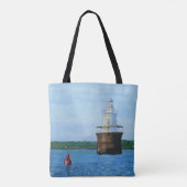 Lubec Channel Leuchtturm Gemälde Tasche (Rückseite)