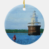 Lubec Channel Lighthosue Painting Keramik Ornament (Hinten)
