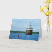 Lubec Channel Lighthouse Malerei Karte (Gelbe Blume)