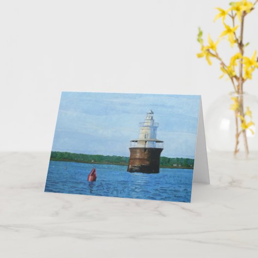Lubec Channel Lighthouse Malerei Karte (Gelbe Blume)
