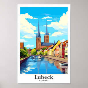 Lubeck Deutschland Reisen Kunst Vintag Poster