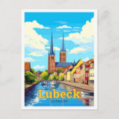 Lubeck Deutschland Reisen Kunst Vintag Postkarte (Vorderseite)