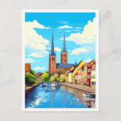 Lubeck Deutschland Vintage Reise Illustration Postkarte (Vorderseite)