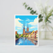 Lubeck Deutschland Vintage Reise Illustration Postkarte (Stehend Vorderseite)