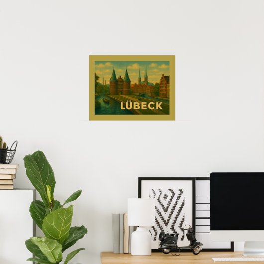 Lübeck Germany City Art Poster (Heimbüro)