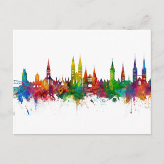 Lubeck Germany Skyline Postkarte