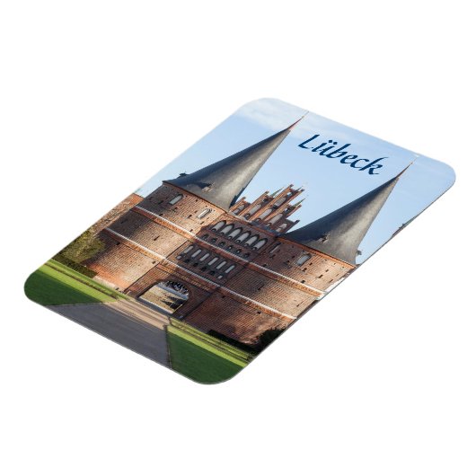 Lübeck Holstentor Gate Foto Magnet (Linke Seite)