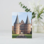 Lübeck Holstentor Gate Foto Postkarte (Stehend Vorderseite)