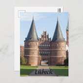 Lübeck Holstentor Gate Foto Postkarte (Vorne/Hinten)