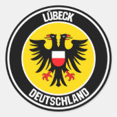 Lübeck Round Emblem Runder Aufkleber (Vorderseite)