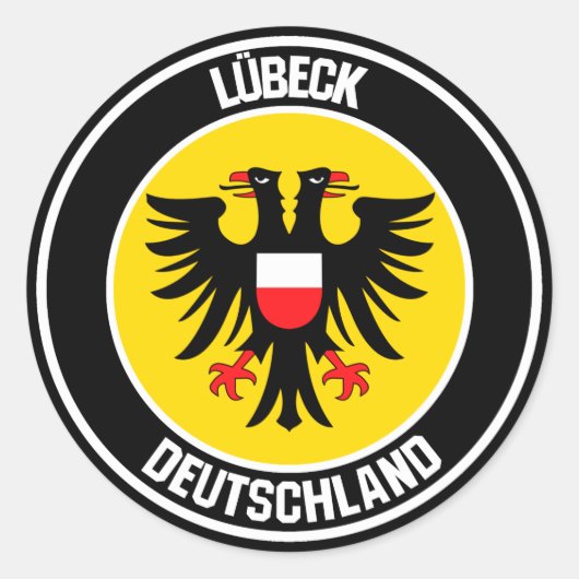 Lübeck Round Emblem Runder Aufkleber (Vorderseite)
