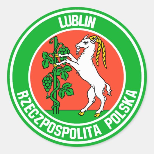 Lublin Round Emblem Runder Aufkleber (Vorderseite)