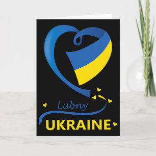 Lubny Ukraine Nationalflagge Herz-Emblem Wappen Karte