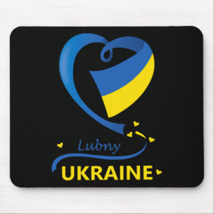 Lubny Ukraine Nationalflagge Herz-Emblem Wappen Mousepad