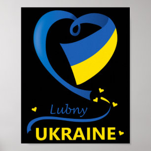 Lubny Ukraine Nationalflagge Herz-Emblem Wappen Poster