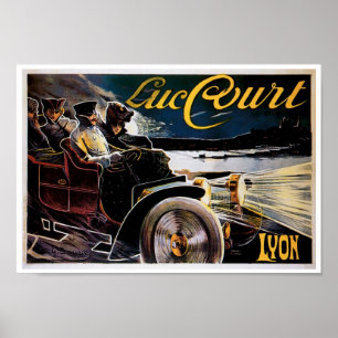 LUC-Gerichts-Lyon-Automobil-Anzeigen-Vintages Poster