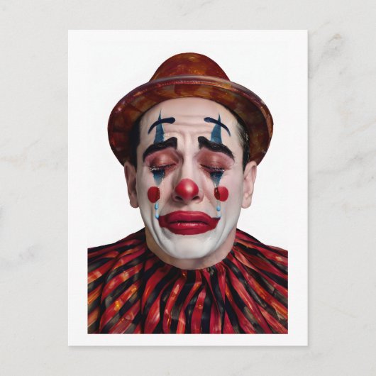 “Luca” After the Laughter Ends – A Clowns Portrait Postkarte (Vorderseite)