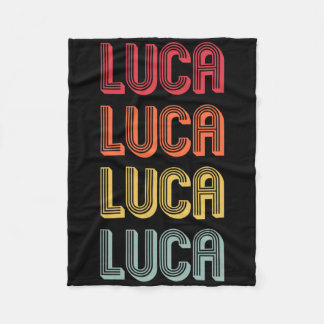 Luca Geschenk Name Personalisiert Lustig Retro Vin Fleecedecke
