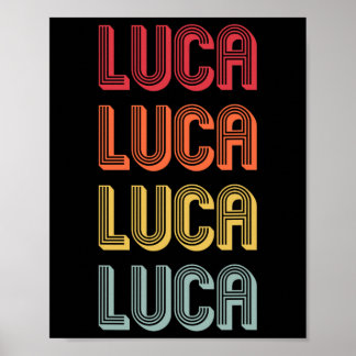 Luca Geschenk Name Personalisiert Lustig Retro Vin Poster