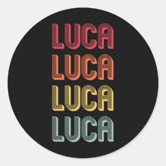 Luca Geschenk Name Personalisiert Lustig Retro Vin Runder Aufkleber