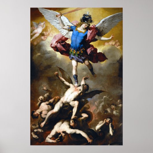 Luca Giordano Der Fall der Engel der Rebellen Poster (Vorne)