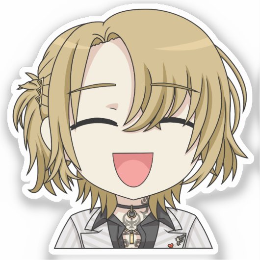 Luca Kaneshiro lächelnder Chibi-Aufkleber Aufkleber (Vorderseite)