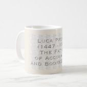 "Luca Pacioli - der Vater der Buchhaltung " Kaffeetasse (Vorderseite Links)