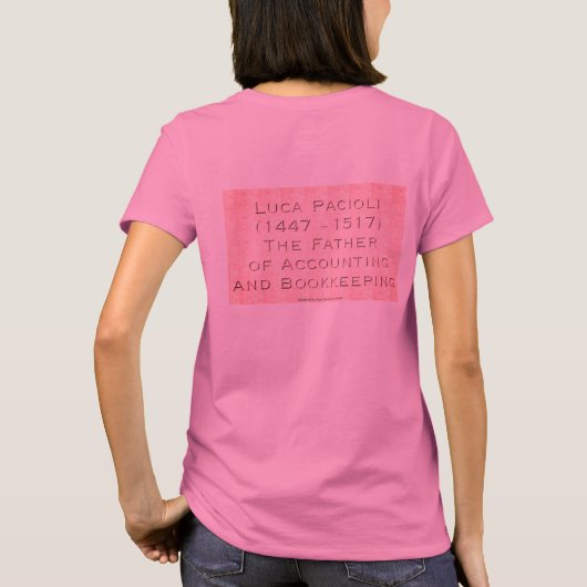 "Luca Pacioli - Der Vater der Rechnungsführung" T-Shirt (Rückseite)