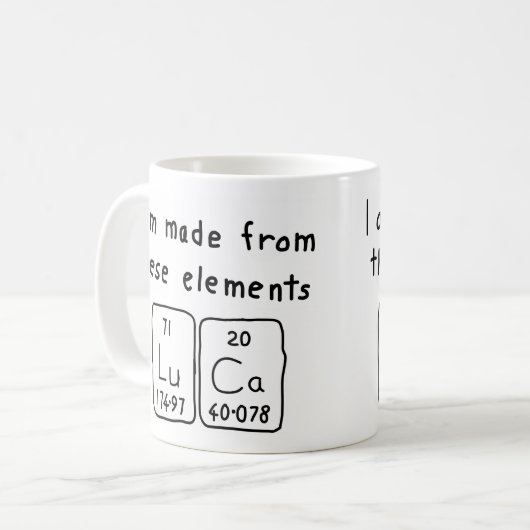 Luca Periodenname Tasse (Vorderseite Links)